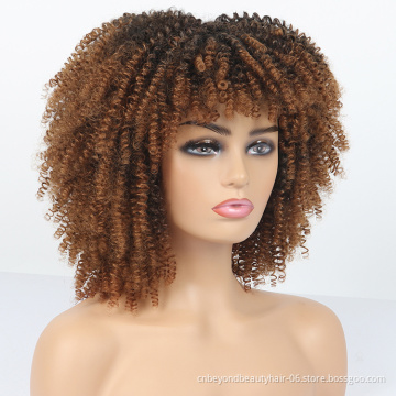 Wig Supplies Heat resistant wig Straight Ladies short Afro hair wig Headband for black women african omber glueless cosplay